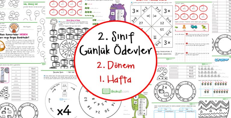 2. Sınıf Günlük Ödevler 2. Dönem 1. Hafta