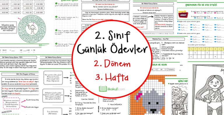 2. Sınıf Günlük Ödevler 2. Dönem 3. Hafta 2. Sınıf Günlük Ödevler 2. Dönem 3. Hafta