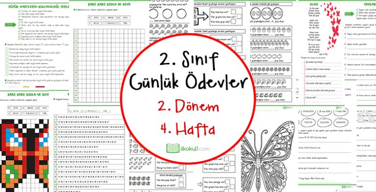 2. Sınıf Günlük Ödevler 2. Dönem 4. Hafta