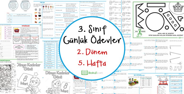 3. Sınıf Günlük Ödevler 2. Dönem 5. Hafta 3. Sınıf Günlük Ödevler 2. Dönem 5. Hafta