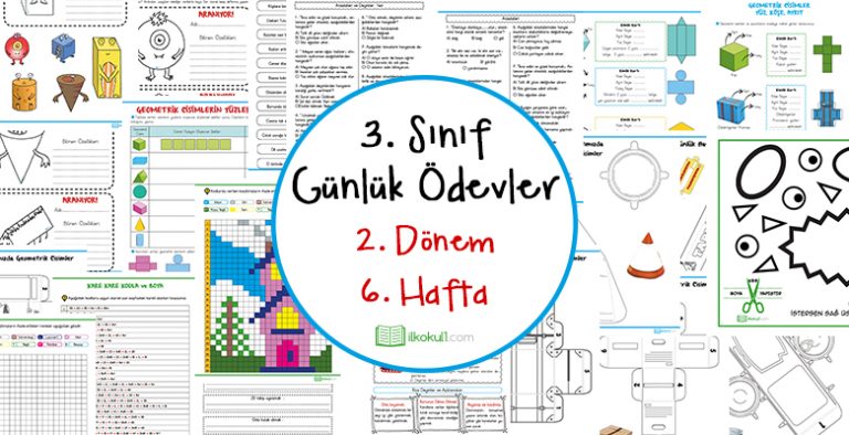 3. Sınıf Günlük Ödevler 2. Dönem 6. Hafta