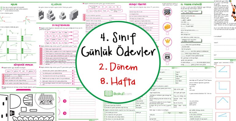 4. Sınıf Günlük Ödevler 2. Dönem 8. Hafta