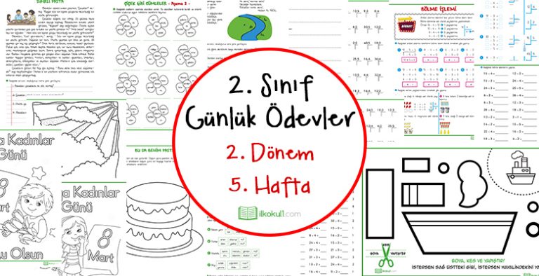 2. Sınıf Günlük Ödevler 2. Dönem 5. Hafta