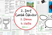 2. Sınıf Günlük Ödevler 2. Dönem 6. Hafta