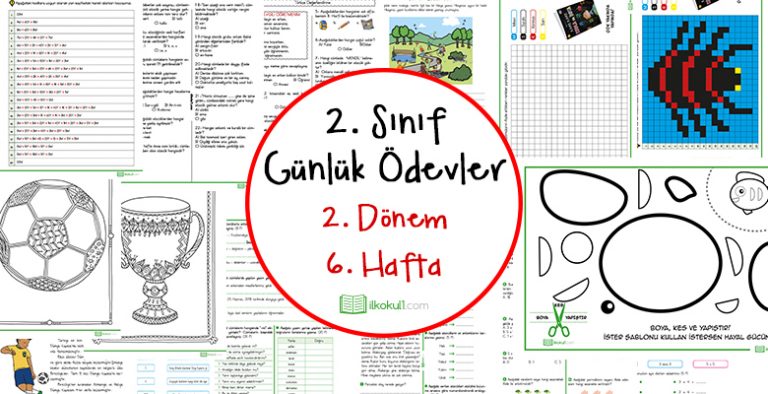 2. Sınıf Günlük Ödevler 2. Dönem 6. Hafta