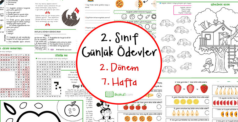 2. Sınıf Günlük Ödevler 2. Dönem 7. Hafta
