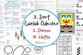 2018-2019 3. Sınıf Günlük Ödevler 2. Dönem 10. Hafta
