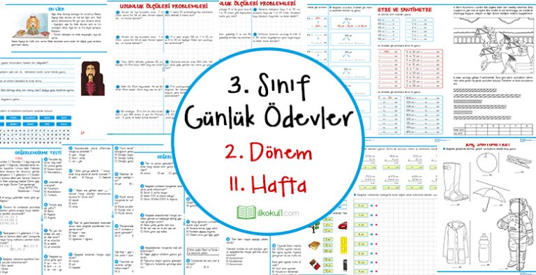 2018-2019 3. Sınıf Günlük Ödevler 2. Dönem 11. Hafta 2018-2019 3. Sınıf Günlük Ödevler 2. Dönem 11. Hafta