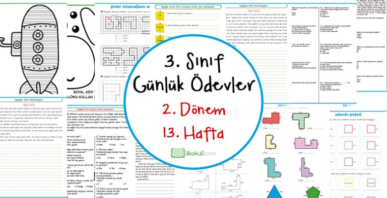 2018-2019 3. Sınıf Günlük Ödevler 2. Dönem 13. Hafta