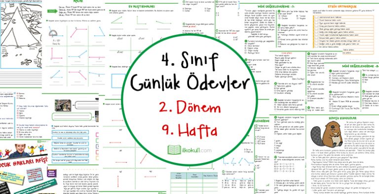 4. Sınıf Günlük Ödevler 2. Dönem 9. Hafta