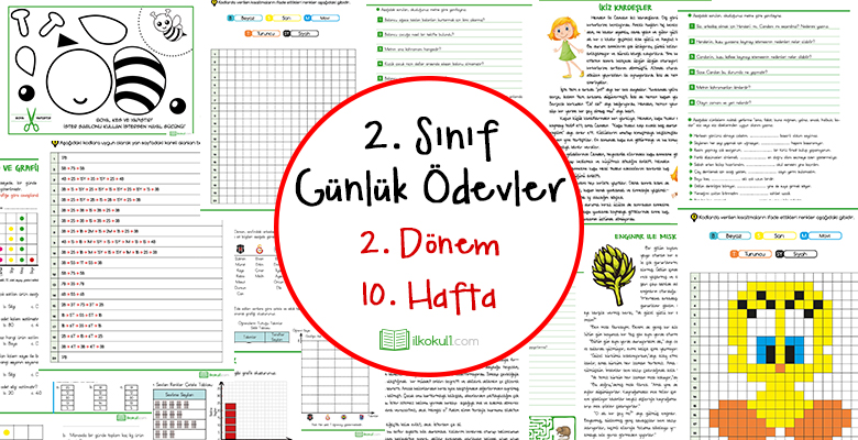 2018-2019 2. Sınıf Günlük Ödevler 2. Dönem 10. Hafta