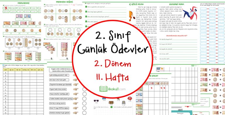 2018-2019 2. Sınıf Günlük Ödevler 2. Dönem 11. Hafta
