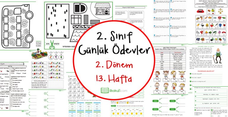 2018-2019 2. Sınıf Günlük Ödevler 2. Dönem 13. Hafta