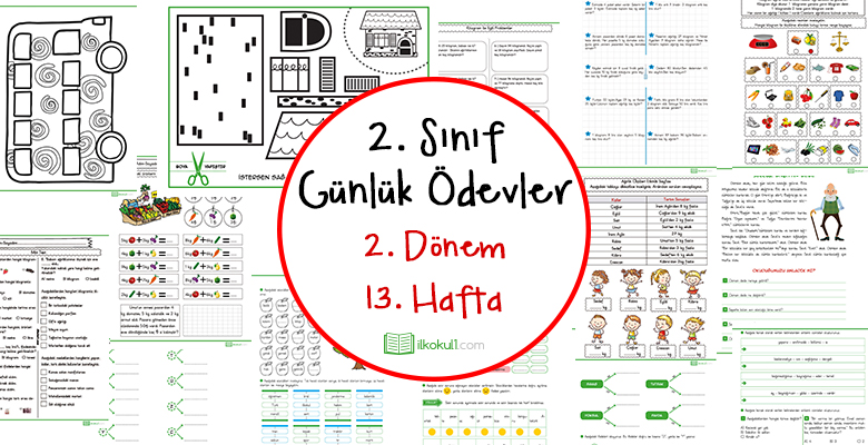 2018-2019 2. Sınıf Günlük Ödevler 2. Dönem 13. Hafta