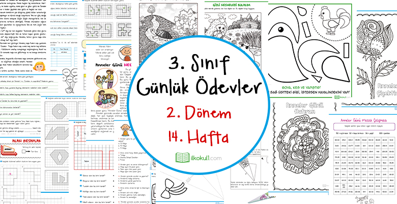 2018-2019 3. Sınıf Günlük Ödevler 2. Dönem 14. Hafta