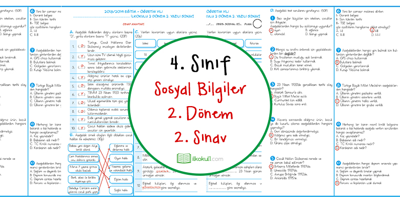 4. Sınıf Sosyal Bilgiler 2. Dönem 2. Yazılı Sınavı