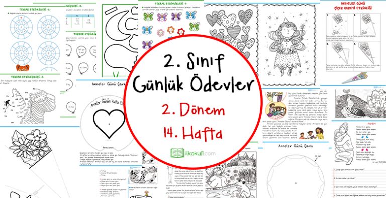 2018-2019 2. Sınıf Günlük Ödevler 2. Dönem 14. Hafta