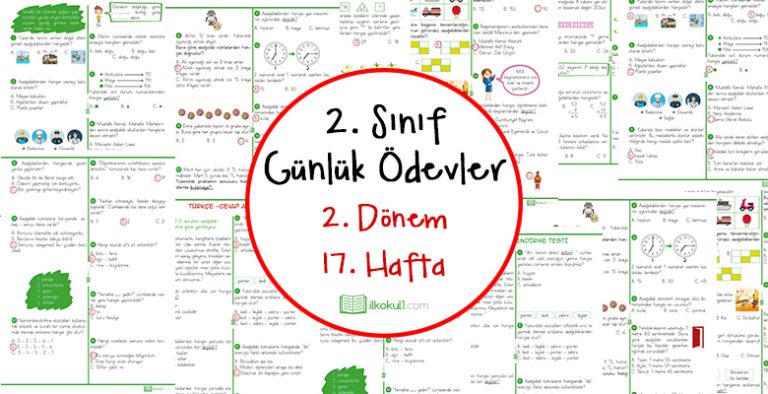 2018-2019 2. Sınıf Günlük Ödevler 2. Dönem 17. Hafta