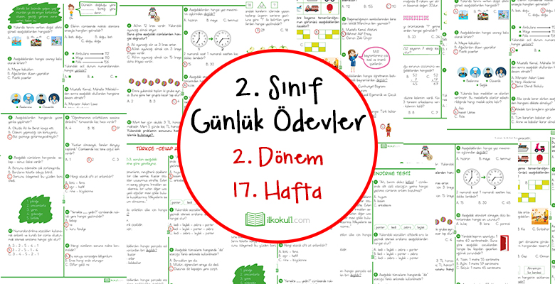 2018-2019 2. Sınıf Günlük Ödevler 2. Dönem 17. Hafta