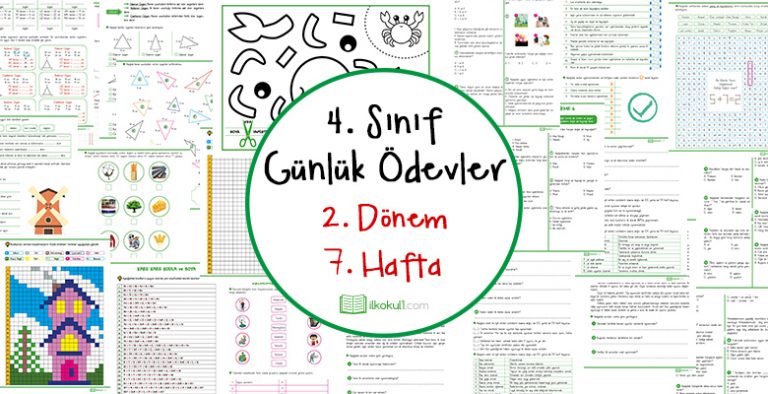 4. Sınıf Günlük Ödevler 2. Dönem 7. Hafta