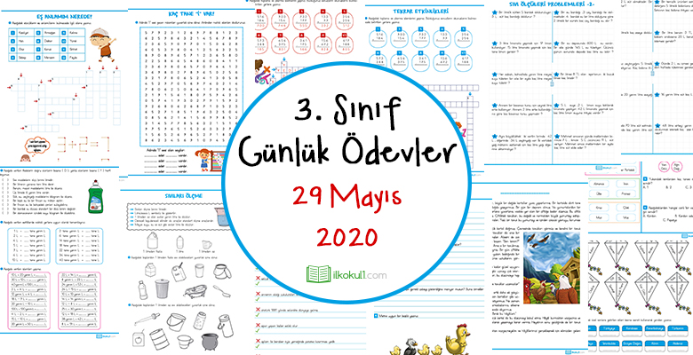 3. Sınıf Günlük Ödevler -29 Mayıs 2020-