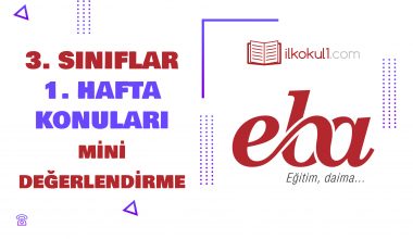 3. Sınıflar -Uzaktan Eğitim 1. Hafta Değerlendirme Testi-