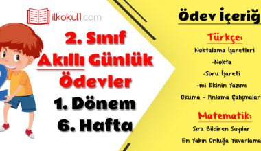 2. Sınıf Günlük Ödevler 1. Dönem 6. Hafta