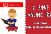 2. Sınıf Türkçe -EŞ ANLAMLI SÖZCÜKLER 1- Online Test