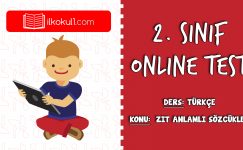 2. Sınıf Türkçe -ZIT ANLAMLI SÖZCÜKLER 2- Online Test