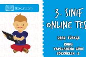 3. Sınıf Türkçe -YAPILARINA GÖRE SÖZCÜKLER 2- Online Test