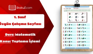 1. Sınıf Matematik Toplama İşlemi Etkinlik Sayfası