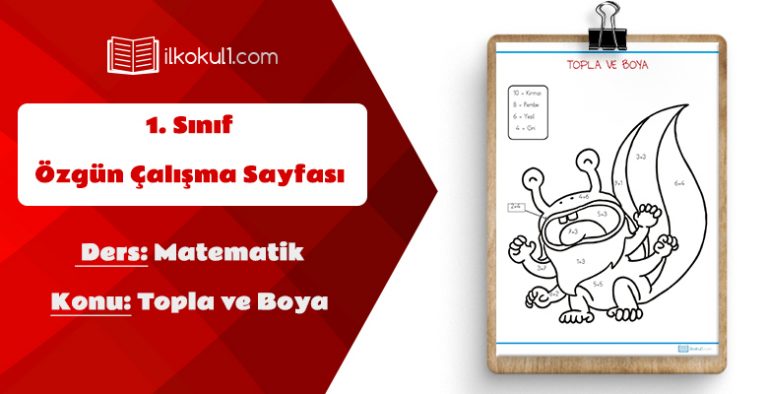 1. Sınıf Matematik Topla ve Boya Etkinlik Sayfası