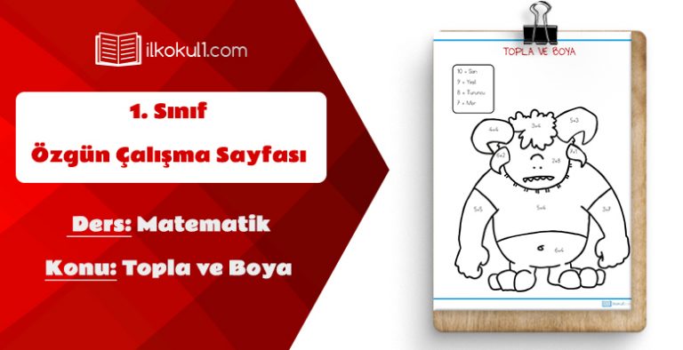 1. Sınıf Matematik Topla ve Boya Etkinlik Sayfası