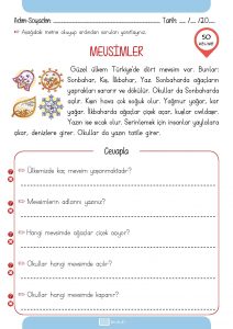 1. sınıf okuma anlama