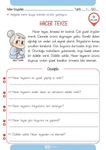 1. sınıf okuma anlama