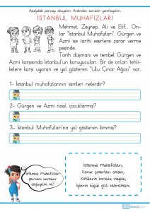 1. sınıf okuma anlama