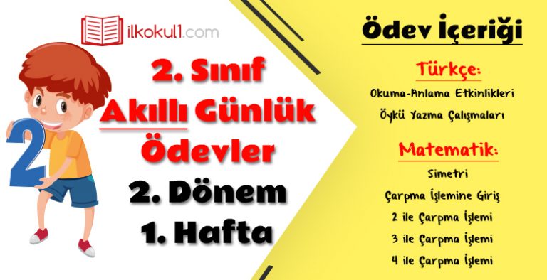 2. Sınıf Günlük Ödevler 2. Dönem 1. Hafta