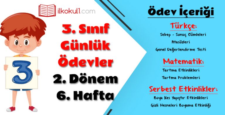3. Sınıf Günlük Ödevler 2. Dönem 6. Hafta