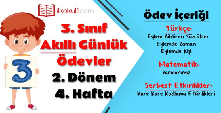3. Sınıf Günlük Ödevler 2. Dönem 4. Hafta 3. Sınıf Günlük Ödevler 2. Dönem 4. Hafta