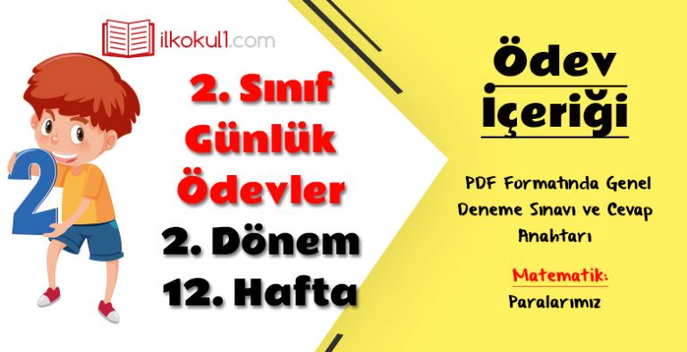 2. Sınıf Günlük Ödevler 2. Dönem 12. Hafta 2. Sınıf Günlük Ödevler 2. Dönem 12. Hafta
