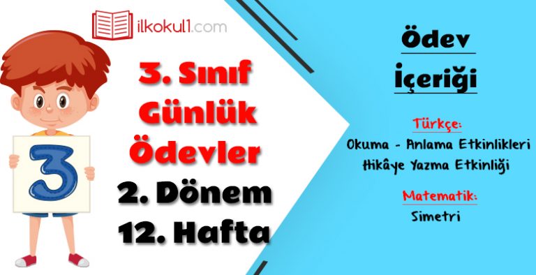 3. Sınıf Günlük Ödevler 2. Dönem 12. Hafta