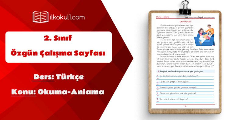 2. Sınıf Okuma Anlama Çalışması 2. Sınıf Okuma Anlama Çalışması