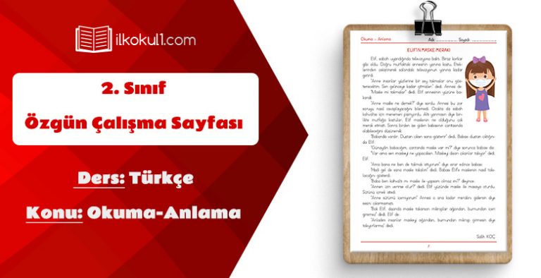2. Sınıf Okuma Anlama Çalışması 2. Sınıf Okuma Anlama Çalışması