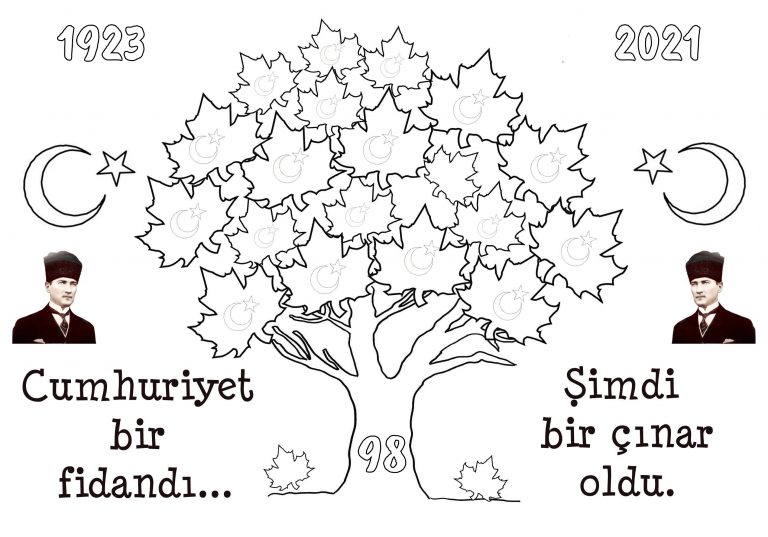 Cumhuriyet Bayramı Boyama Sayfaları