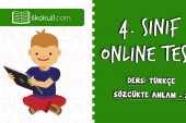 4. SINIF TÜRKÇE SÖZCÜKTE ANLAM – 2
