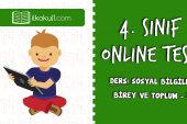 4. SINIF SOSYAL BİLGİLER BİREY VE TOPLUM – 1