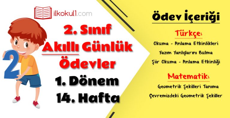 2. Sınıf Günlük Ödevler 1. Dönem 14. Hafta 2. Sınıf Günlük Ödevler 1. Dönem 14. Hafta