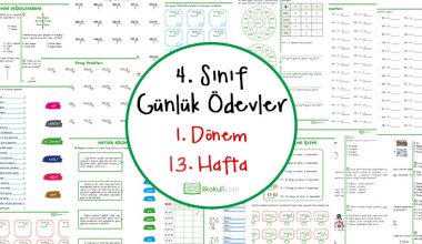 4. Sınıf Günlük Ödevler 1. Dönem 13. Hafta