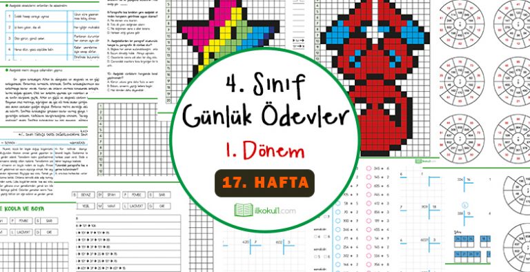 4. Sınıf Günlük Ödevler 1. Dönem 17. Hafta 4. Sınıf Günlük Ödevler 1. Dönem 17. Hafta