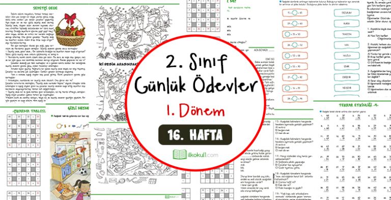 2. Sınıf Günlük Ödevler 1. Dönem 16. Hafta